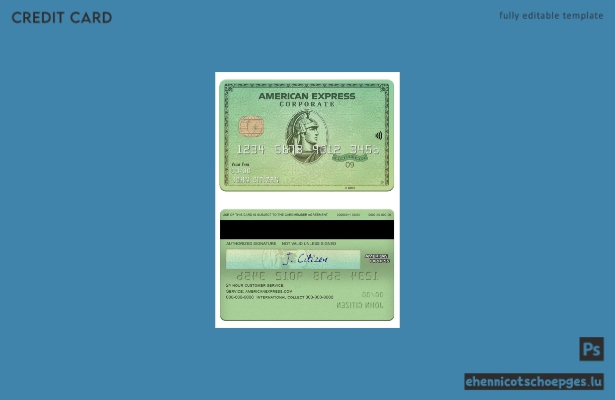 USA Kalifornien Varo Bank American Express Green Card Beispielvorschau